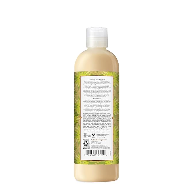 Nubian Heritage Body Wash Indian Hemp & Haitian Vetiver Cleanser for All Skin Types Made with Fair Trade Shea Butter, 13 oz