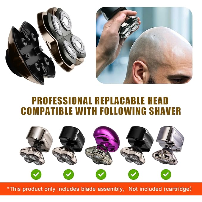 Shaver PRO 4 Head Replacement Blade Compatible with Skull Pitbull,Butterfly kiss pro & Palm Shavers,Electric Shaver & Head Shaver Blade for Bald Head Shavers for Men/Women (1 Pcs)