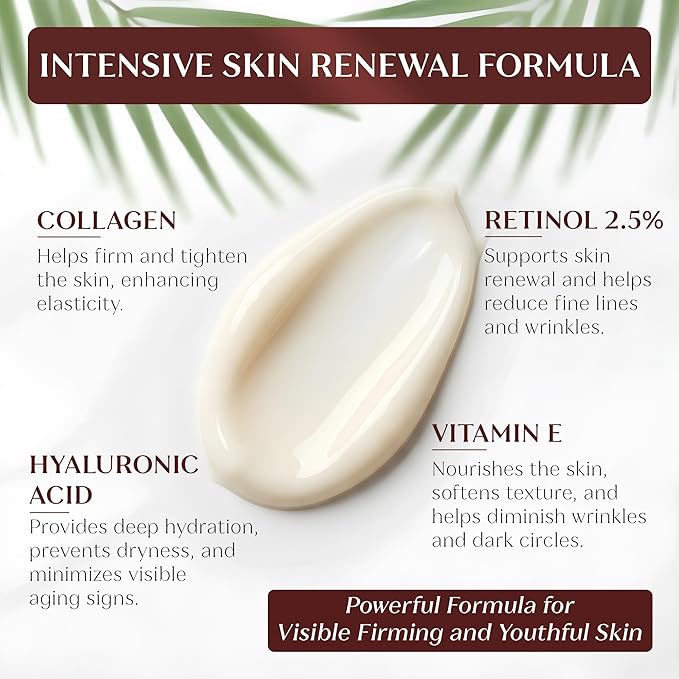 Dark Spot & Uneven Tone Face Cream with Retinol & Collagen – Anti-Aging Day & Night Moisturizer with Hyaluronic Acid for Women & Men, 1.7 oz