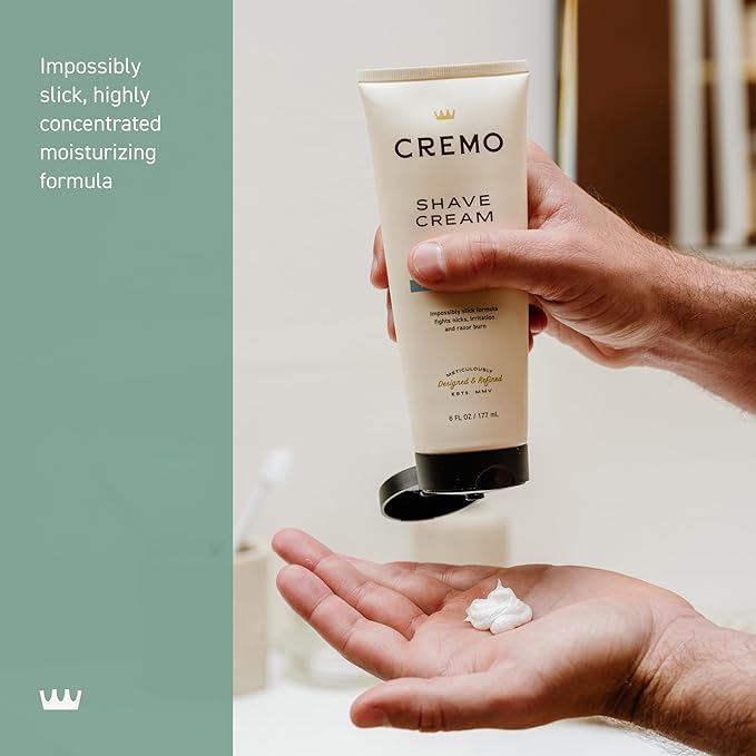 Cremo Silver Water & Birch Shave Cream, Astonishingly Superior Ultra-Slick Shaving Cream for Men, Fights Nicks, Cuts and Razor Burn, 6 Fl Oz