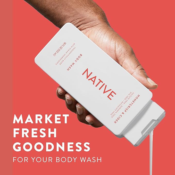 Native Body Wash with Naturally Derived Ingredients - Honey Crisp & Cider - For Women & Men, Sulfate, Paraben, & Dye Free Leaving Skin Soft and Hydrating | Fall Seasonal Scent Bundle, 18 oz - 2 Pk