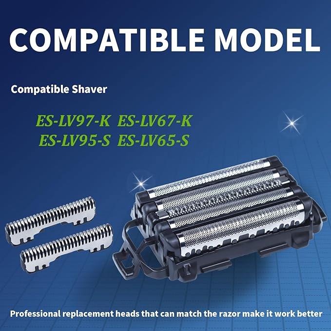 1 Pack WES9032P Shaver Replacement Foil，Outer Foil and Inner Blad Compatible with Panasonic ARC5 5-Blade Shavers ES-LV97-K,ES-LV67-K,ES-LV95-S,ES-LV65-S Electric Razor