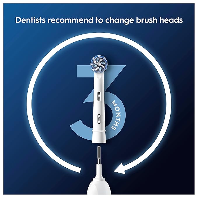 Oral-B Pro Sensitive Clean Electric Toothbrush Replacement Heads, X-Shaped & Extra Soft Bristles for Gentle Brushing & Plaque Removal, Pack of 4 Toothbrush Heads, White