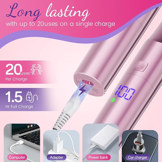 Bikini Trimmer for Women 2 in 1 Electric Razors for Women - Wet and Dry Electric Lady Shaver, Smooth Facial Hair Remover and Body Hair Trimmer for Bikini,Leg, Underarm, Face, Private Area (Rose)