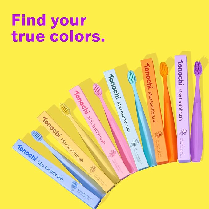 Max Extra-Soft Toothbrush for Adults Sensitive Gums – Gentle Bristles, Wide Angled Head for Back Teeth, Ergonomic Non-Slip Grip, BPA-Free Handle, Individually Wrapped,4-Pack (Lavender)
