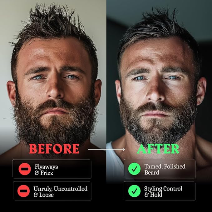 Striking Viking Beard Balm for Men - 2 Oz (1 Pack), Bergamot Thunder - Leave in Beard Conditioner - Styling Balm Made with Naturally Derived Beard Butter, Argan & Jojoba Oils