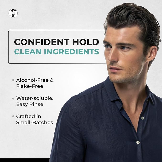 Gentlemen Republic 32oz Refined Hair Gel with Pump for Men - Premium Gel For Men Humidity Resistant & Alcohol-Free - All Day Shine and Hold for All Hair Types and Never Flakes - Made in the USA