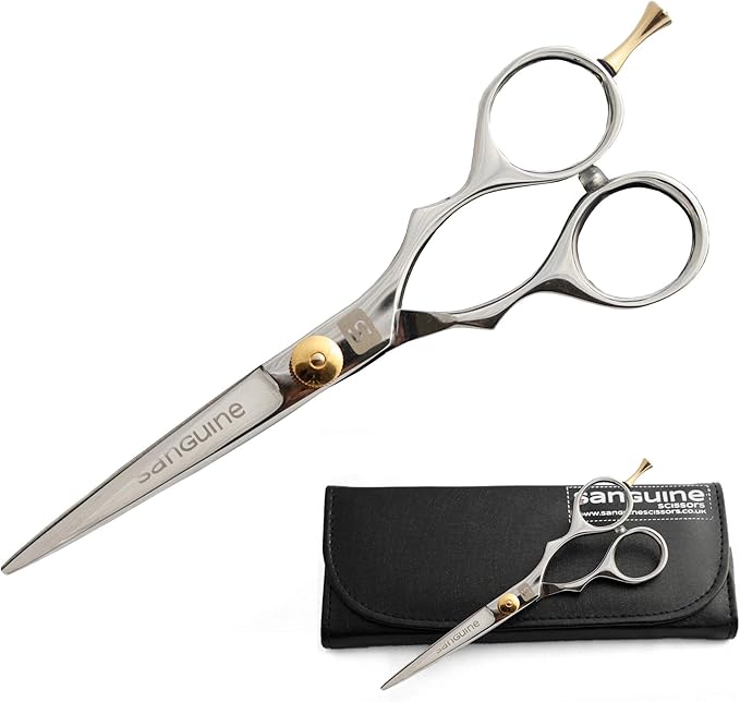 Beard Trimming Scissors, Mustache Scissors, For all Hair Type - 5.5" (14cm) + Presentation Case and Tip Protector
