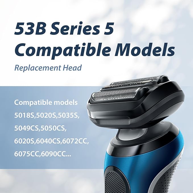 2P Series 5/6 53B Replacement Head for Electric Foil Shaver, Compatible with New Generation Razors 5020cs 5018s 5035s 5049cs 5050cs 6020s 6040cs 6075cc 6072cc 6090cc.
