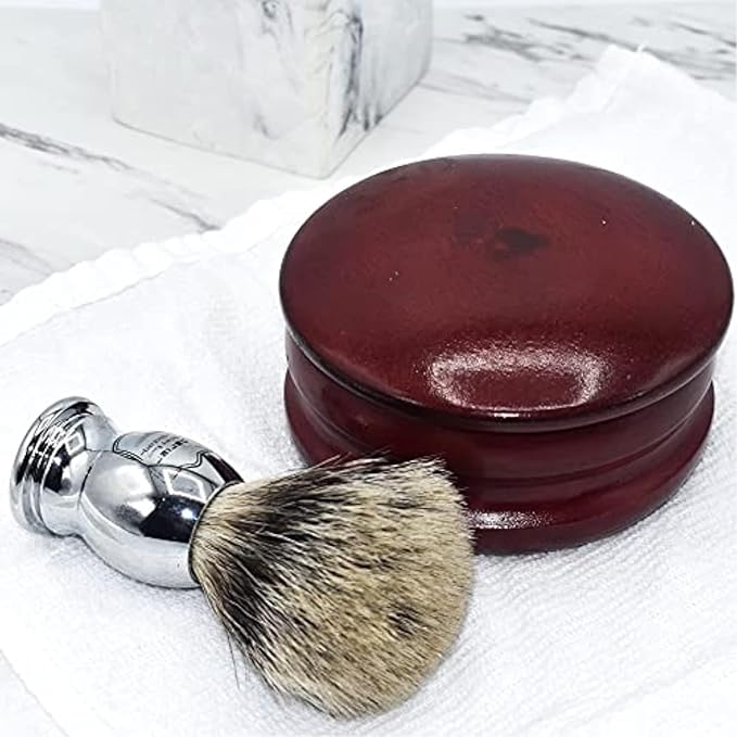 Parker Genuine Dark Mango Wood Shaving Soap Bowl - High Lustre Finish