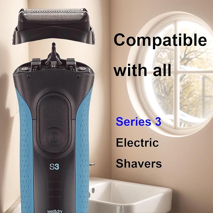 32B Series 3 Replacement Head for Braun ProSkin Electric Shaver, Compatible with Braun Foil Shaver 3000s 3010s 3020s 3030s 3040s 3050cc 3070cc 3080s 3090cc 320 330 340 350cc (1 Pack)