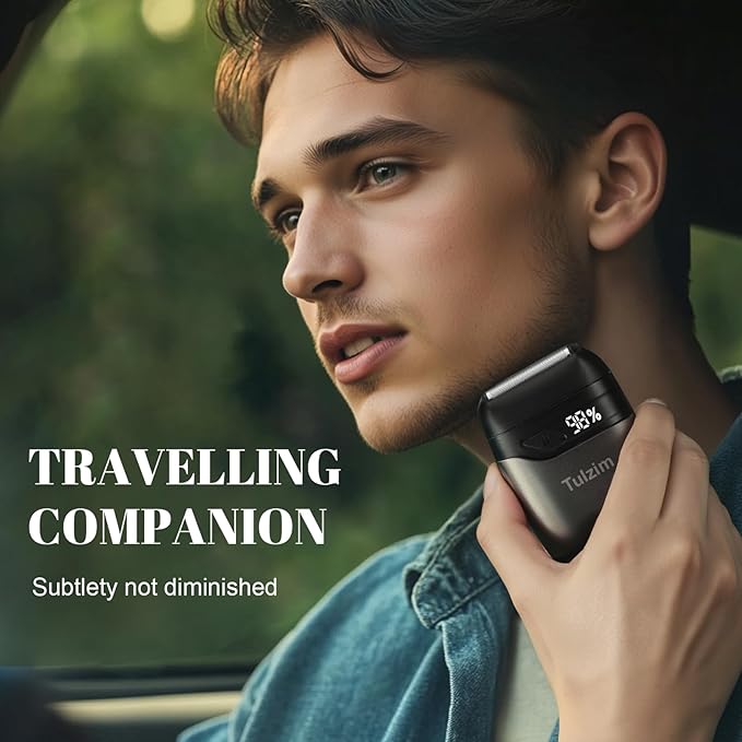Electric Foil Shaver for Men: Cordless Electric Razor for Face & Beard - 3 Floating Blades, 100-Min Runtime, USB-C Fast Charge, IPX7 Waterproof for Travel, Silver Grey