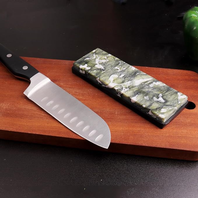 10000# Sharpening Stone,Ultra Fine Polishing Mirror Edge Stone with Non-slip Base Natural Green Whetstone for Knives Tools,Cutting Tools (5.9x1.97x0.59Inch)