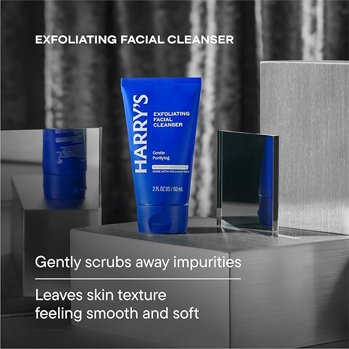 Harry's Limited Edition Holiday Gift Set for Men, Men's Skincare Essentials (2 oz Exfoliating Face Wash, Daily Face Lotion with SPF 15, Hydrating Night Lotion)