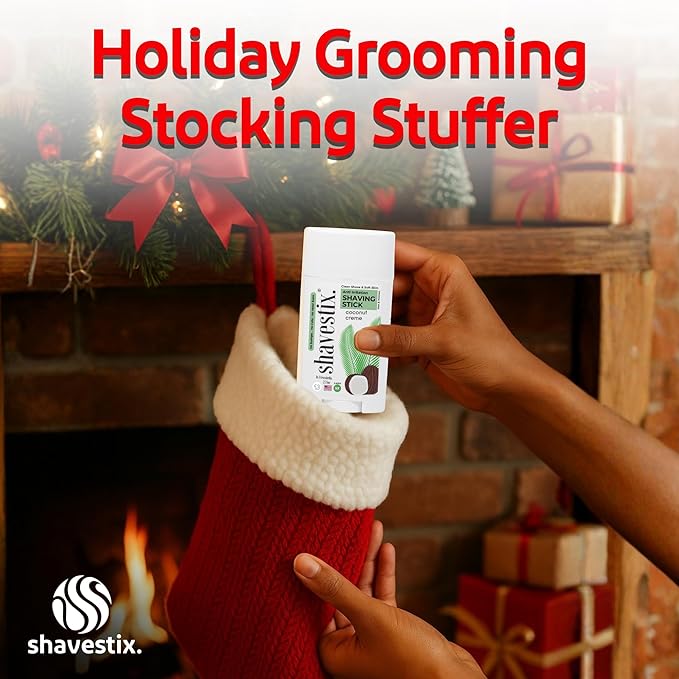 Shavestix Shaving Cream Stick 2.75 Oz - Stocking Stuffers Travel Size Toiletries for Women | 5x Lasting Coconut Milk Shave Stick Roll on for All Skins | Razor Friendly Unisex Hair Removal Cream Bar