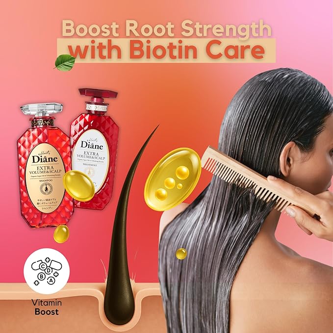 Moist Diane Thickening Shampoo and Conditioner for Fine Hair, Dry Scalp Shampoo and Conditioner for Women & Men by Argan Oil & Keratin from Japan, Silicone & Sulfate Free 30.4 Fl Oz VOLUME & SCALP