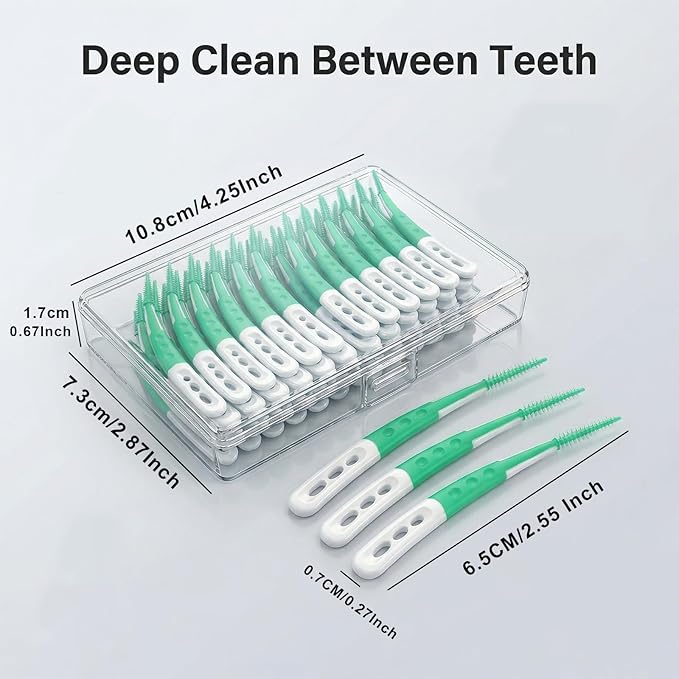 Dental Picks for Teeth Cleaning, 96 Count Disposable Tooth Picks Flossers with Convenient Carry Case, Blue
