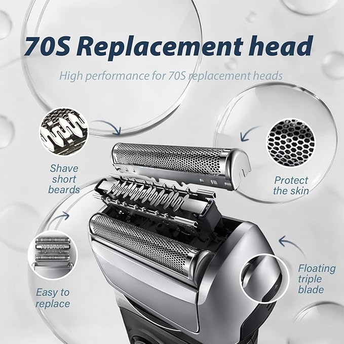 70S Series 7 Foil & Cutters Shaver Replacement Head for Series 7 Electric Razors, Compatible with 720cc, 730cc, 735s, 750cc, 760cc, 790cc,for Men.New and Old Packaging