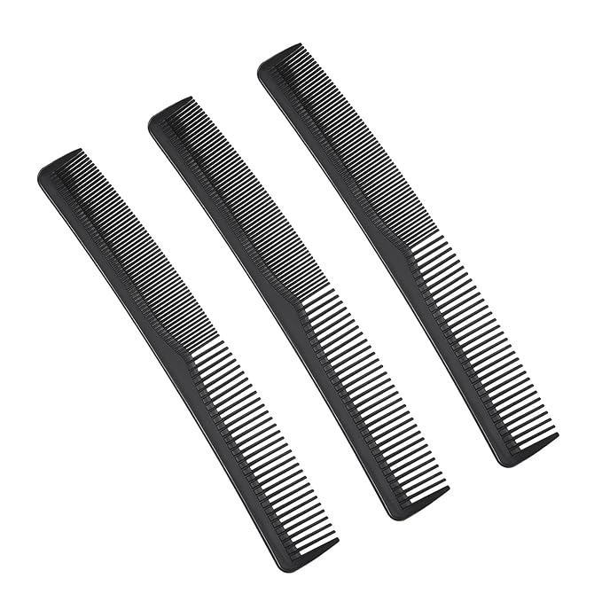 3 Packs Hair Combs for Men and Women Barber Comb Carbon Combs for Hair Styling (Black)
