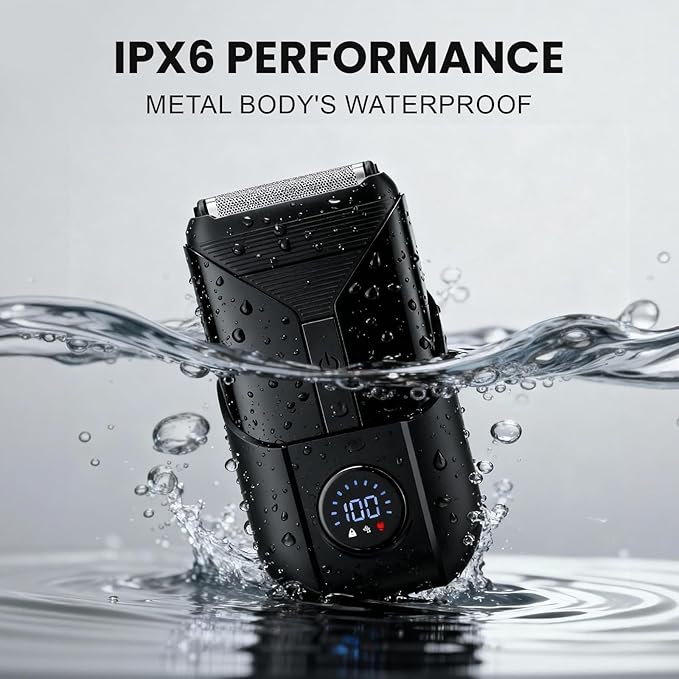 VNTGSHVER Foil Shavers for Men - Smooth & Close Electric Razor, USB-C Rechargeable Razor, High Precision Electric Face Shaver, Waterproof, Cordless, Dual-Action SkinSafe Foil Blades