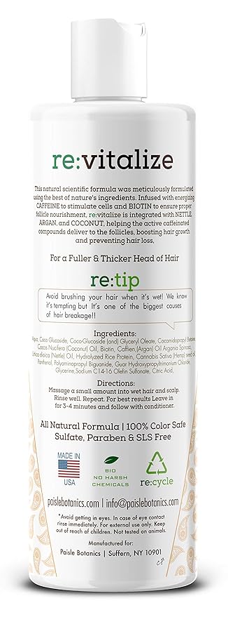 Biotin Shampoo For Hair Growth Natural Caffeine Hair Loss Treatment Shampoo For Thinning Hair Thickening DHT Blocker For Men Women Sulfate Free Safe On Color Treated Hair Coconut + Argan Oil