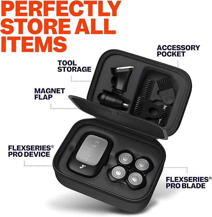 Freebird FlexSeries® Pro Travel Case - Durable Protection for Your Head Shaver and Accessories, Compact and Portable Design for On-the-Go Grooming, Organized Storage for a Perfect Shave Anywhere.