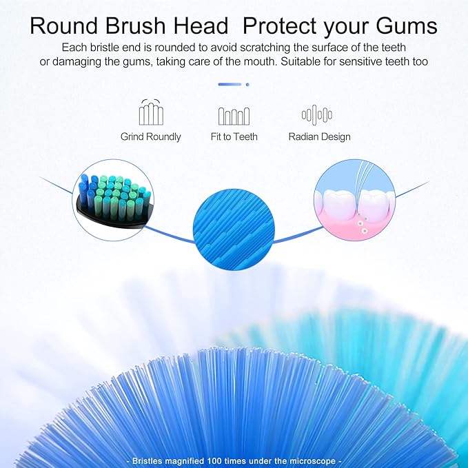 10 Pack Electric Toothbrush Replacement Heads Compatible with Fairywill FW-507/508/551/515/917/959/2011,FW-D1/D3/D7/D8,Toothbrush Replacement Heads Compatible with SEAGO 958/2316/SGKIDS-2303