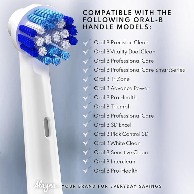 Replacement Brush Heads Compatible with OralB Braun- Pack of 4 Professional Electric Toothbrush Heads- Precision Refills for Oral-b 7000, Clean, Oral B Pro 1000, 9600, 500, 3000, 8000, Vitality Plus!