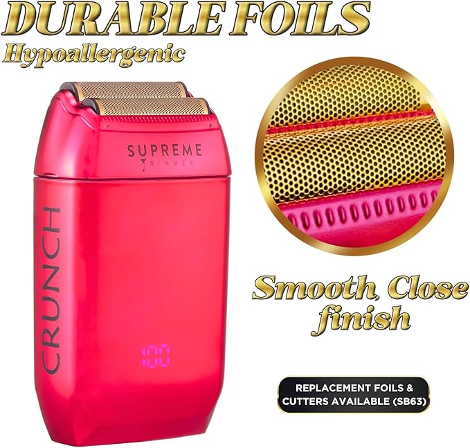 Supreme Trimmer Replacement Foil & Cutter SB63 | Hypoallergenic Foil for Crunch STF602 | Pink