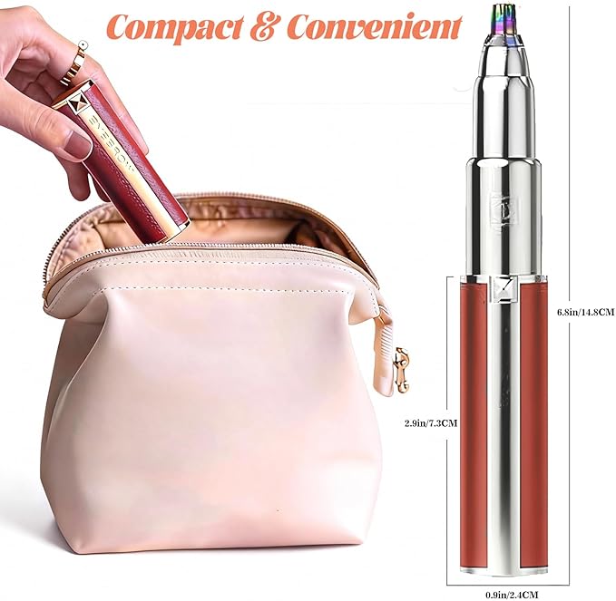 Womens Eyebrow Trimmer Rechargeable Upgraded 2-in-1 Portable Electric Eyebrow Trimmer & Nose Hair Remover Black Waterproof Eye Brow Razors Electric with USB Charging