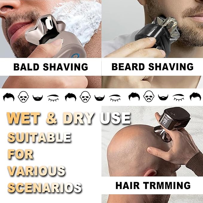 8 PACKS Head Shaver Replacement Heads Compatible with Skull Shaver Pitbull Gold PRO, Pitbull Silver PRO, Palm, Pitbull Platinum PRO, Electric Razor Replacement head for Superior Shaving