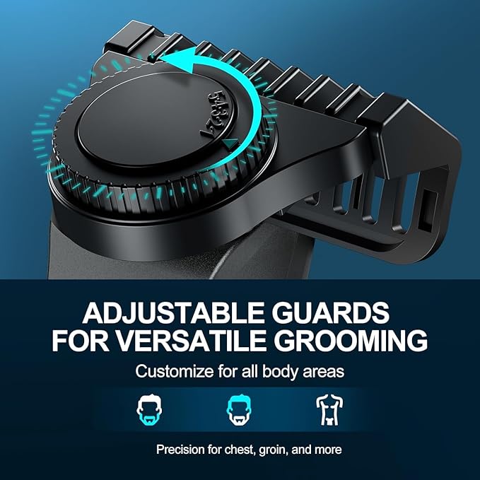 kensen Beard Trimmer for Men - 9 Adjustable Length Settings Hair Clippers, Precision Body Hair Trimmer for Men Ceramic Blades IPX6 LED Display for Facial Hair Trimming Mustache Trimmers Gray