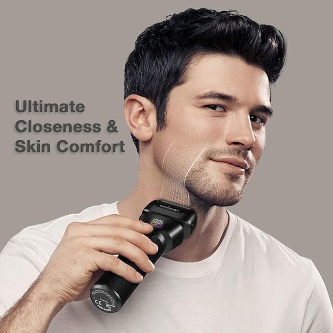 Electric Foil Shaver for Men,Electric Razor for Men with Fast Charging, Waterproof Cordless Rechargeable System, Professional Beard Trimmer & 3 Blade Replacement Head