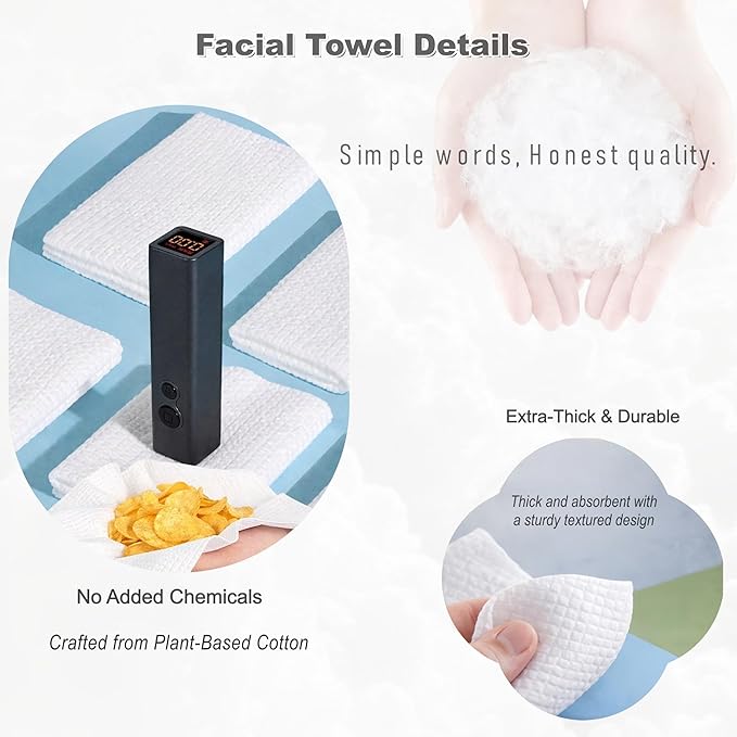 Disposable Face Towels, Clean Facial Towels, Multi-purpose Towels for Makeup Remover, Travel Towel, Facial Wash And Dry, Skincare, Daily Cleaning, 3 Pack (210 Count) 8 x 8 Inches