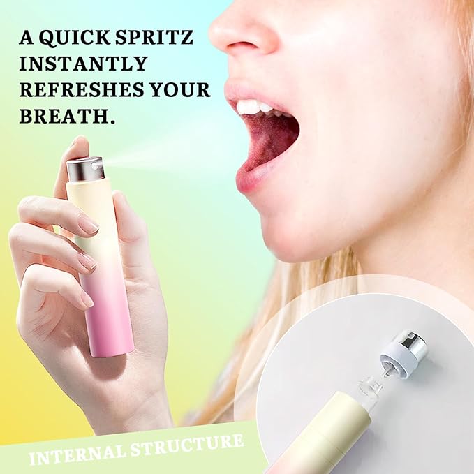 3PCS Fresh Breath Freshener Mouth Spray,Various Flavors Dry Mouth Freshener Spray,Portable Bad Breath Spray Fresheners,Refreshing Travel Size Oral Spray for Adults Oral Care