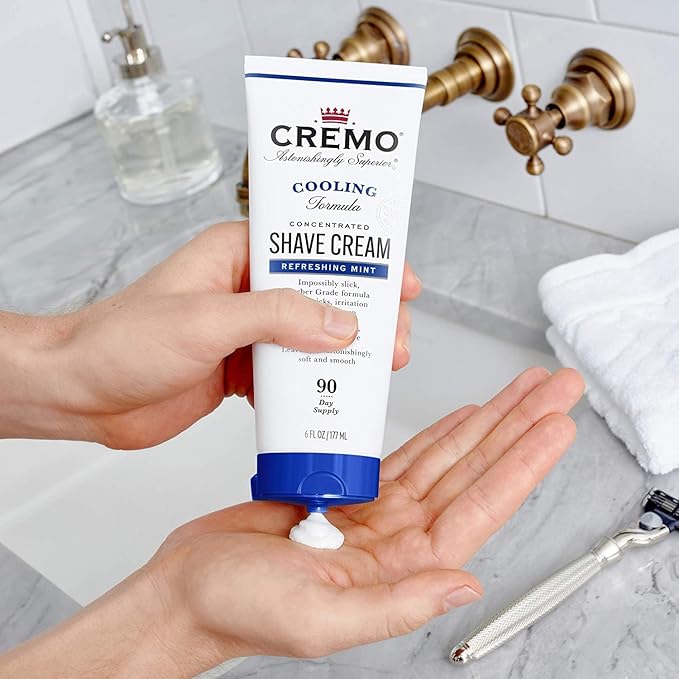 Cremo Barber Grade Original and Cooling Shave Cream, Astonishingly Superior Ultra-Slick Shaving Cream for Men, Fights Nicks, Cuts and Razor Burn, 6 Fl Oz, 2 Pack