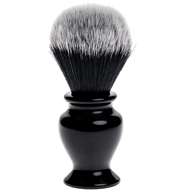 Fendrihan Black and White Synthetic Shaving Brush with Resin Handle for Personal and Professional Shaving (Knot: 24 mm)