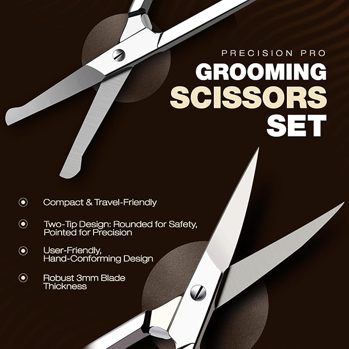 Utopia Care Eyebrow Scissors, Professional Stainless Steel Small Shears for Men and Women, Nose Hair Scissors for Grooming Mustache, Beard, Eyelashes, Ear Hair Trimming, Silver