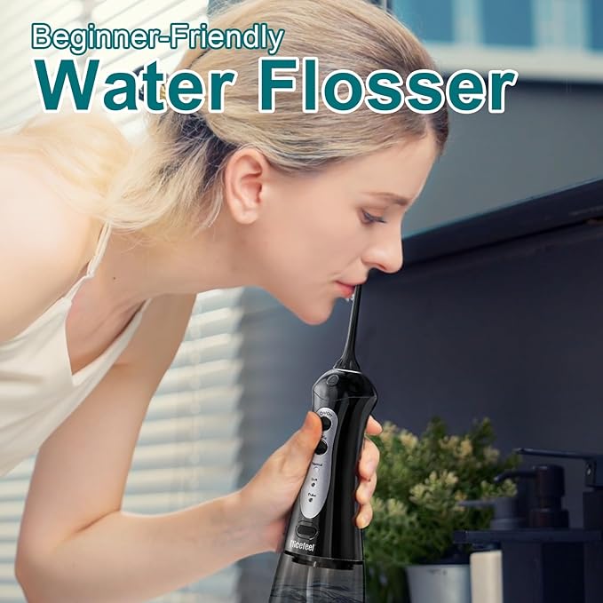 Cordless Water Flosser for Teeth & Gums – Nicefeel 300ml Portable Oral Irrigator, 3 Modes, Fast Charge, IPX7 Waterproof – Home & Travel Dental Care, Tonsil Stones Cleaner