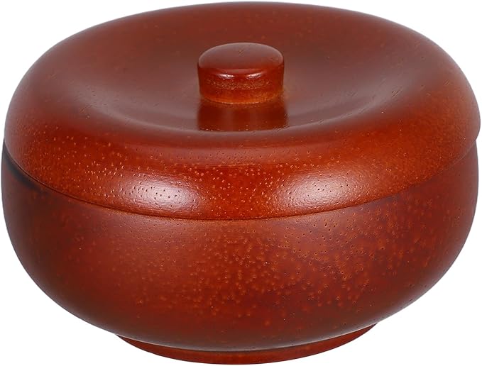 ABOOFAN Wooden Shaving Soap Bowl with Lid, Men’s Shaving Cream Dish and Foam Holder, Oak Shave Cup for Facial Cleansing and Barber Use