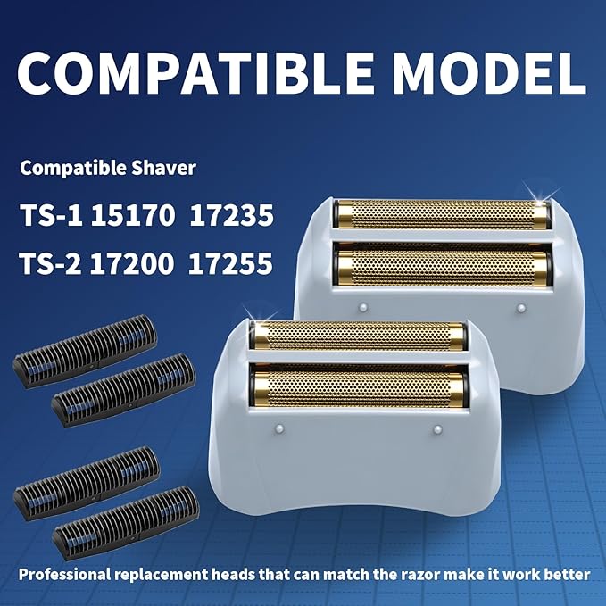 1 Pack Pro Shaver Replacement Foil and Cutters Compatible with andis No.17150/17155/17200 Shaver ProFoil Lithium Replacement Golden
