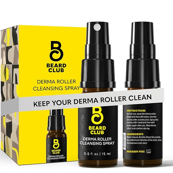 The Beard Club Derma Roller Cleansing Spray - Clean and Prolong Derma Roller Life - 0.5oz