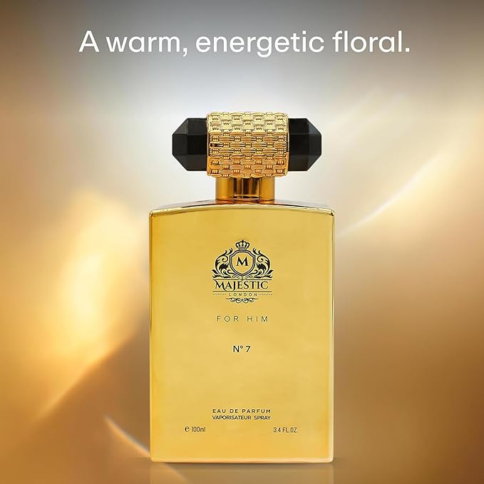 Majestic for Him No7 - Perfume for Men - Bold Spicy Cologne for Men with Bergamot and Tonka Bean - Long Lasting Citrus Perfume - 3.4 oz.