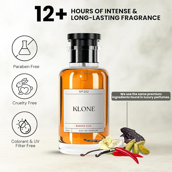 Barked Oud Eau de Parfum Scents (50ml) - Long Lasting Cologne for Men & women Inspired by Oud Wood - Skin Friendly Perfume with Notes of Sandalwood, rosewood & Vanilla - Paraben Free