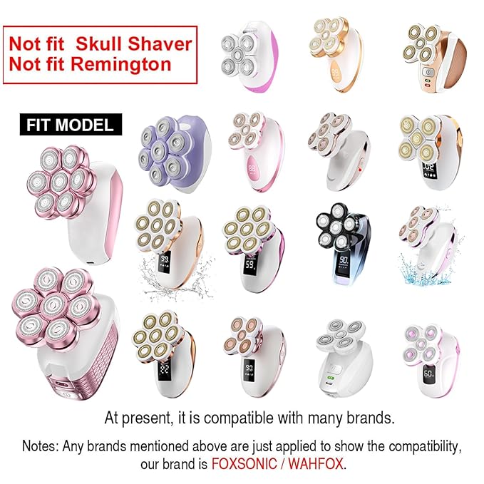 Universal Magnetic 7 Blades Head Shaver Replacement Blades Compatible with Wyklaus SHPAVVER Head Shaver and Other Brands Head Shaver