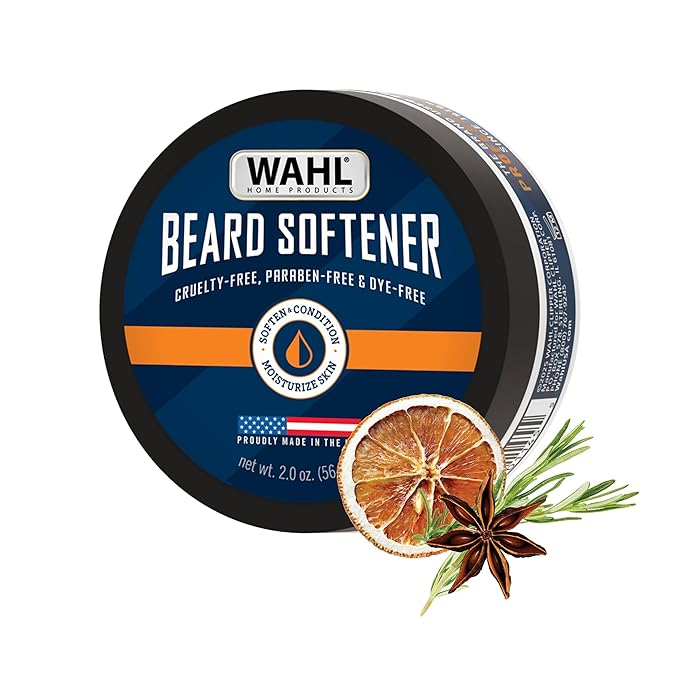 Wahl 2 oz Beard Softener Moisturizes Hair & Softens Skin Underneath – Beard Conditioner for Men Contains Shea Butter to Relieve Itch & Condition Hair - Lightly Scented – Model 3028691