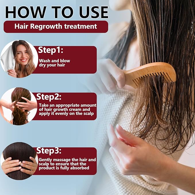 5% Minoxidil for Men and Women Hair Growth Cream, Topical Minoxidil Hair Growth Products, Extra Strength Hair Regrowth Treatments for Stronger Thicker Fuller Hair, 2 Bottles