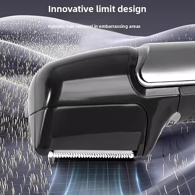 Brrnoo Body Hair Trimmer, Rechargeable Electric Trimmer with Extendable 2 Inch Arm and 5 Detachable Combs, with USB Cable and Cleaning Brush, for Men Beard Face Chest Legs Sensitive