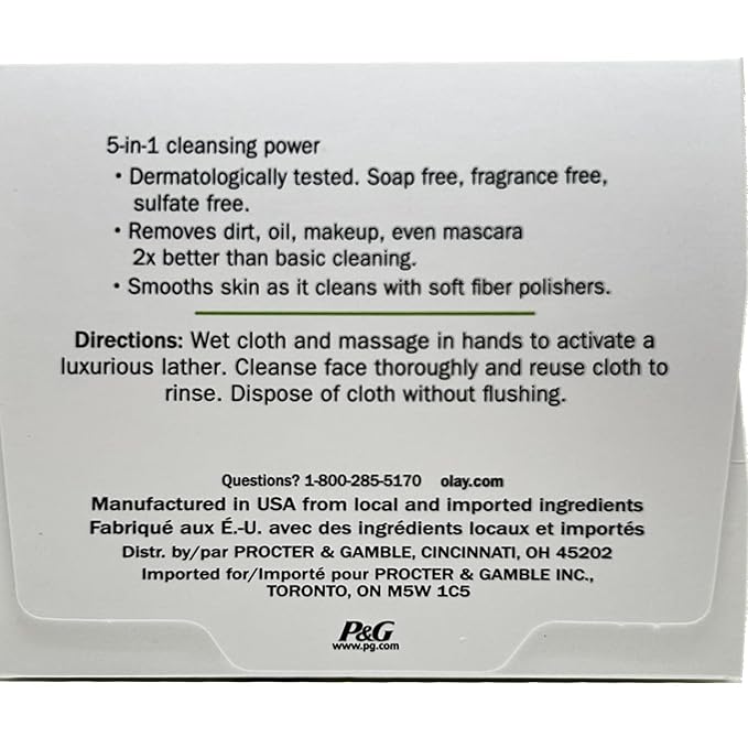 OLAY Daily Gentle Clean 5-in-1 Water Activated Cloths, 33 Count (Pack of 3)