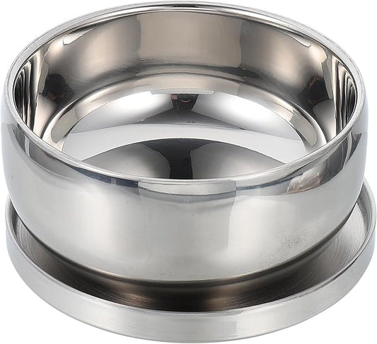 FRCOLOR Stainless Steel Shaving Soap Bowl Lid, Sturdy Men's Foaming Bubble Bowl for Barber Shop and Travel Shaving Accessories